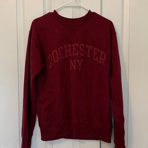 NY Popular Rochester NY Maroon Crewneck Sweatshirt